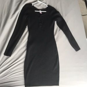 Black knitted dress